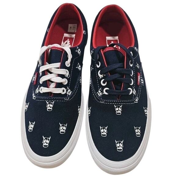 Vans~Men\'s 10~ Era Pro Kader Sylla Canvas Skull Logo Navy/Red White Sneakers NEW main image 10
